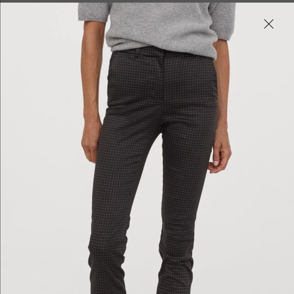 H&M Patterned Dark Gray Ankle Length Slacks - Picture 2 of 6